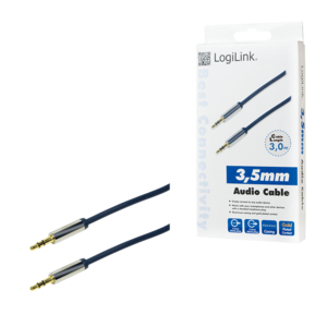 LogiLink CA10300 audiokaapeli 3 m 3.5mm Sininen