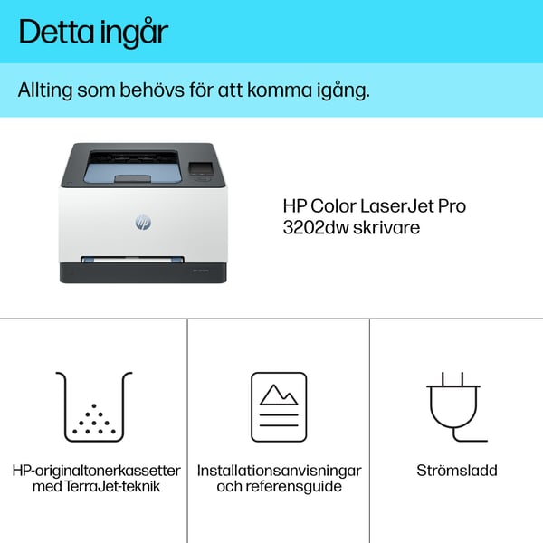 HP LaserJet Pro 3202dw Trådlöst Multifunction Färg Skrivare, Dubbelsidig