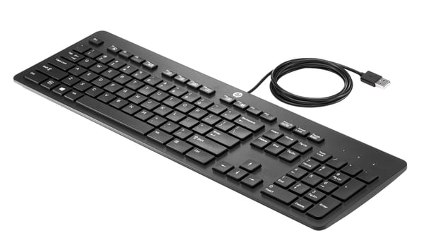 HP USB Business Slim Keyboard FR USB Slim Business Keyboard, Standard, trådbundet, USB, svart