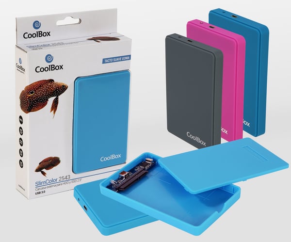 CoolBox SlimColor 2543 HDD-/SSD-kotelo Harmaa 2.5"