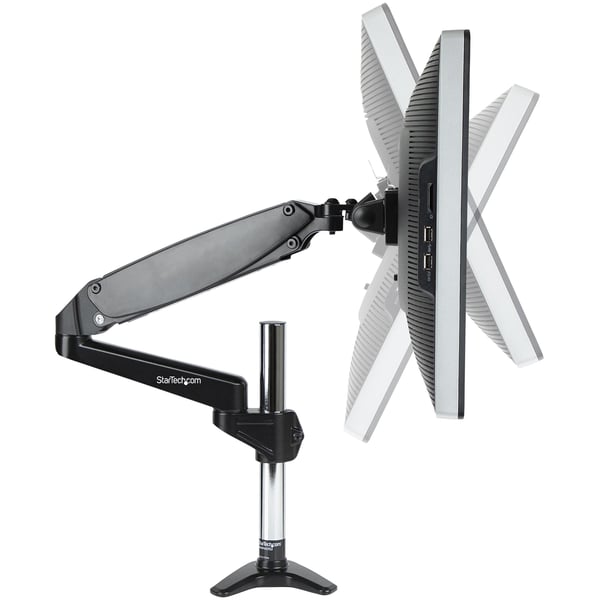 StarTech.com ARMPIVOTE2 monitorin kiinnike ja jalusta 124,5 cm (49") Vastaanotto Musta