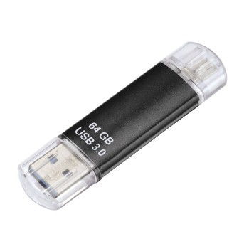 Hama Laeta Twin, 64GB USB-sticka USB Type-A / Micro-USB 3.2 Gen 1 (3.1 Gen 1) Svart