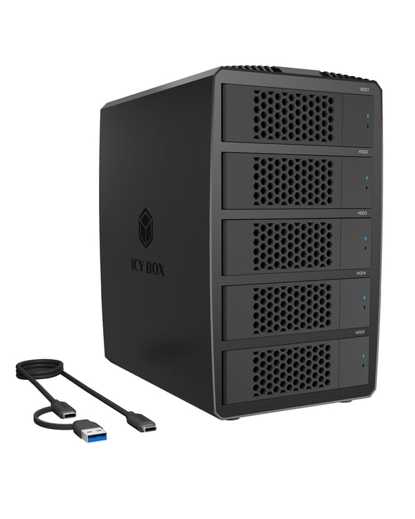 ICY BOX IB-RD3705-CU3 levyjärjestelmä 0 TB Työpöytä Musta ICY BOX IB-RD3705-CU3 levyjärjestelmä 0 TB Työpöytä Musta