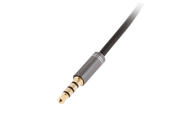 GENESIS A20 audiokaapeli 0,2 m 3.5mm Musta, Hopea