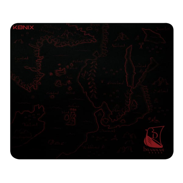 Konix Drakkar Raider Pack tangentbord Mus inkluderad Spela USB AZERTY Fransk Svart, Röd