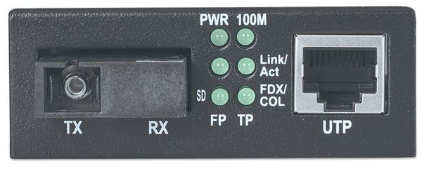Intellinet 510547 mediakonverterare för nätverk 100 Mbit/s Enkelläge Svart