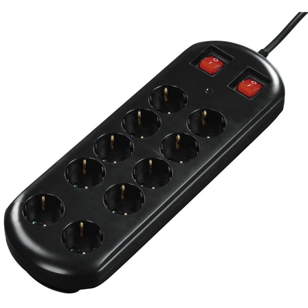 Hama 00137253 overspændingsbeskytter Sort, Blå 10 AC stikkontakt(er) 230 V 2 m