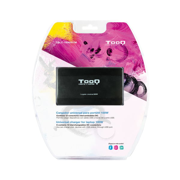 TooQ TQLC-100BS01M strømadapter og vekselret Auto/indendørs 100 W Sort