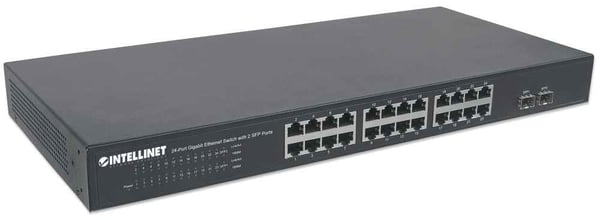 Intellinet 561044 nätverksswitchar Ohanterad L2 Gigabit Ethernet (10/100/1000) 1U Svart