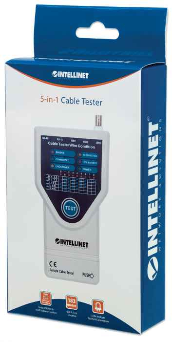 Intellinet 780094 netværkskabeltester UTP/STP-kabeltester Grå