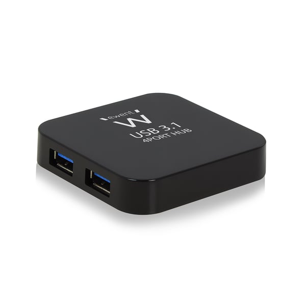Ewent EW1134 gränssnittshubbar USB 3.2 Gen 2 (3.1 Gen 2) Type-A 5000 Mbit/s Svart