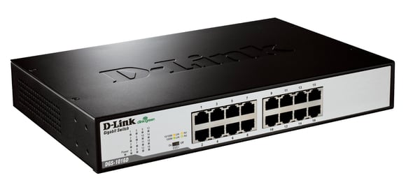 D-Link DGS-1016D/E verkkokytkin Hallitsematon Musta, Metallinen