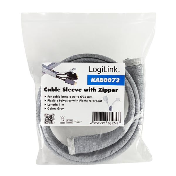 LogiLink KAB0073 kaapelisuojus Harmaa