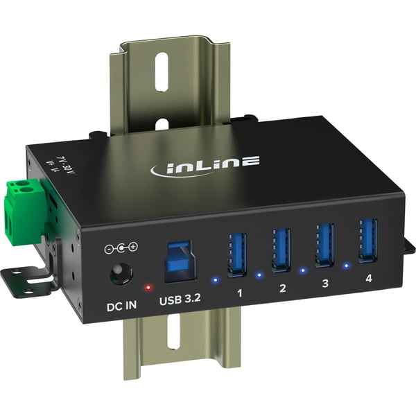InLine 35396A gränssnittshubbar USB 3.2 Gen 1 (3.1 Gen 1) Type-B 5000 Mbit/s Svart