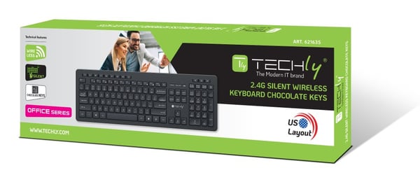 Trådløst RF 2.4GHz USB chokolade-tastatur