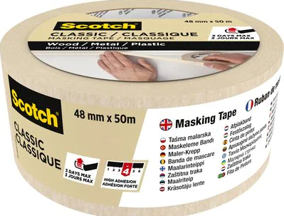 3M Classic 50 m Maalarin teippi Soveltuu ulkokäyttöön Beige