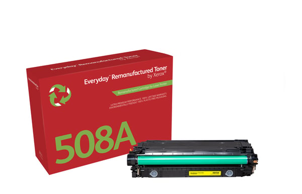 Everyday™ Keltainen Remanufactured Toner by Xerox compatible with HP 508A (CF362A), Standard capacity Everyday™ Keltainen Remanufactured Toner by Xerox compatible with HP 508A (CF362A), Standard capacity