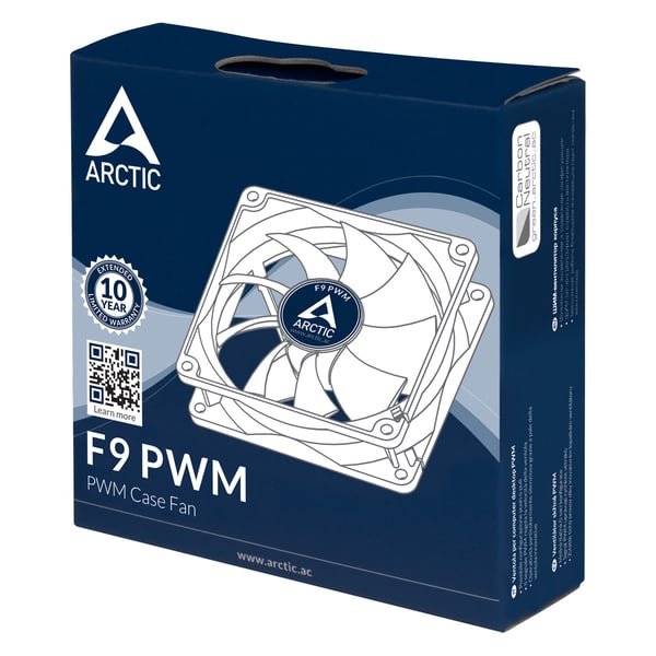 ARCTIC F9 PWM Computerkabinet Ventilator 9,2 cm Sort, Hvid