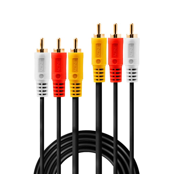 Lindy 35690 ljudkabel 1 m 3 x RCA Svart, Röd, Vit, Gul