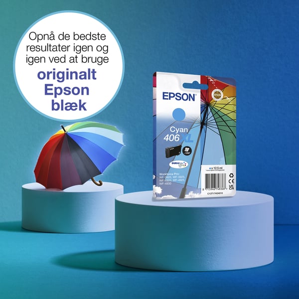 Epson Enkeltpakke, cyan 406XL Paraply DURABrite Ultra-blæk