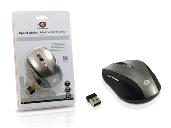 Conceptronic CLLM5BTRVWL hiiri Matkailu Oikeakätinen Langaton RF Optinen 1600 DPI