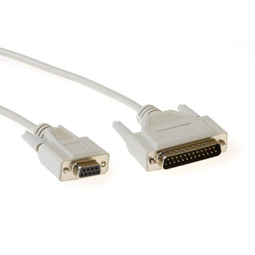 ACT Extension cable, 1:1 wired DB 25 Male - DB 9 Female 1.8m 1,8 m VGA (D-Sub) D-sub (DB-25) Hvid