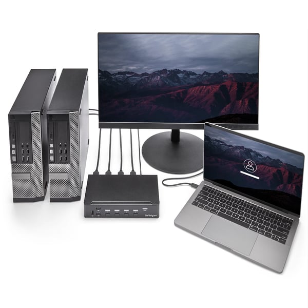 StarTech.com 4-portars HDMI KVM-switch - HDMI KVM-omkopplare med USB 3.0-hubb