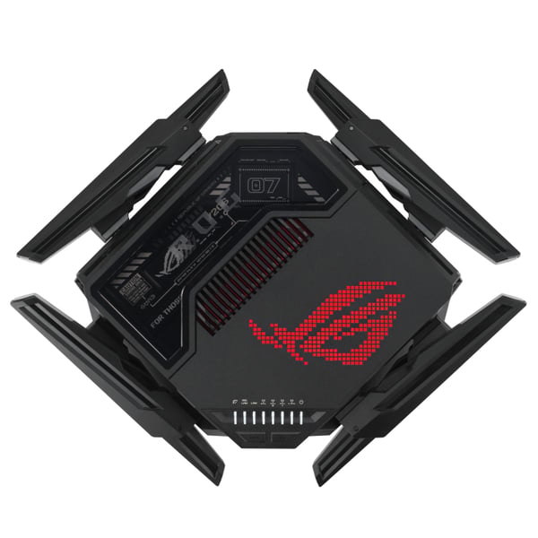 ASUS ROG Rapture GT-BE98 trådløs router 10 Gigabit Ethernet Quad-band (2.4 GHz / 5 GHz-1 / 5 GHz-2 / 6 GHz) Sort