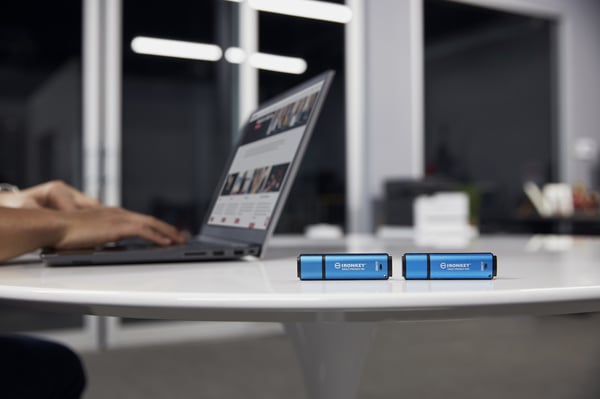 Kingston Technology IronKey Vault Privacy 50 USB-sticka 256 GB USB Type-A 3.2 Gen 1 (3.1 Gen 1) Svart, Blå