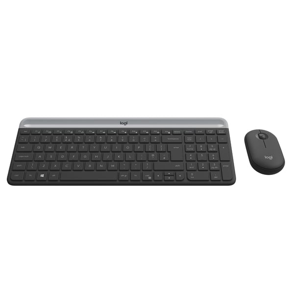 Logitech Slim MK470 tangentbord Mus inkluderad Universal RF Trådlös AZERTY Belgiskt grafit
