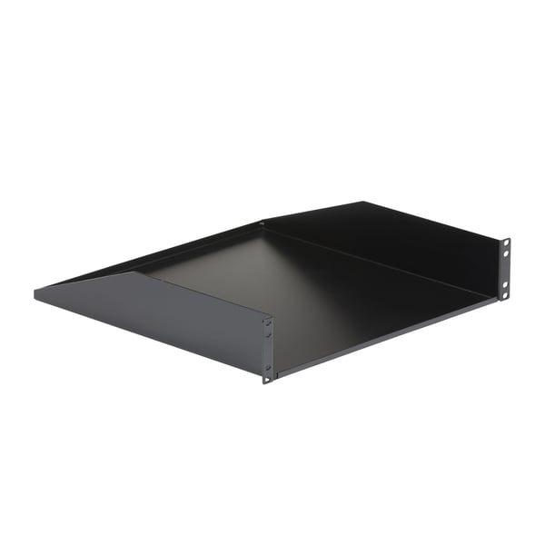 StarTech.com 2U serverrackhylla - Universell fribärande serverhylla med rackfäste för 19-tums nätverksutrustning i rack och skåp - Kraftigt stål - Viktkapacitet 56 kg - 46 cm djupt fack, svart