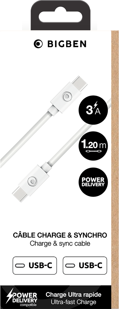 BIG BEN CBLCC1M2RW USB-kabel 1,2 m USB C Hvid