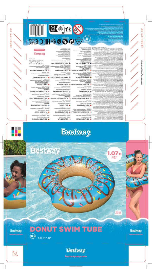 Bestway 36118 / 24 pool- och badmadrass Multifärg Mönstrad PVC Simring