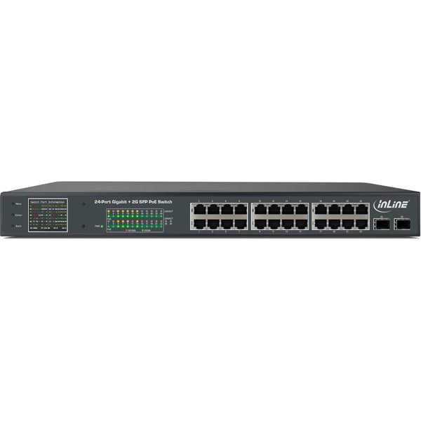 InLine 32324P nätverksswitchar Gigabit Ethernet (10/100/1000) Strömförsörjning via Ethernet (PoE) stöd 1U Svart