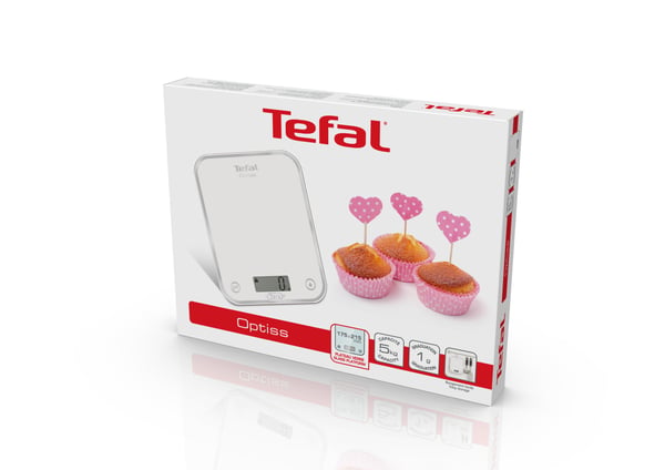 Tefal Optiss BC5000V2 köksvåg Vit Bänkdiskmaskin Rektangel Elektronisk köksvåg