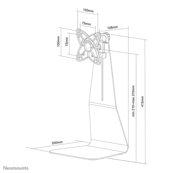 Neomounts FPMA-D800 monitorin kiinnike ja jalusta 68,6 cm (27") Vastaanotto Hopea
