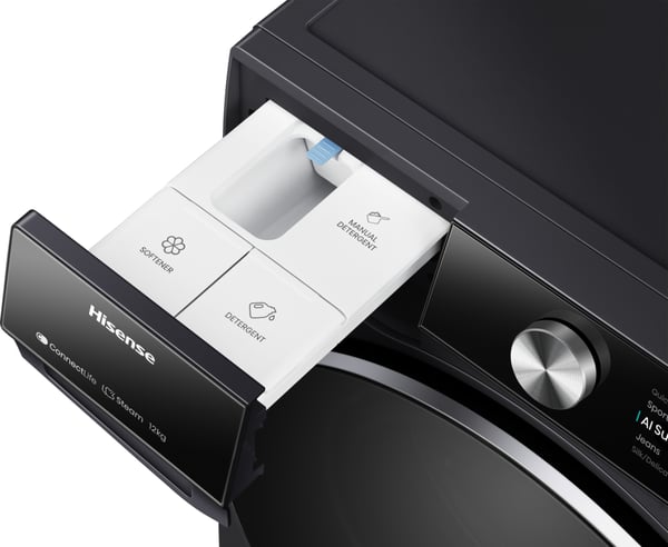 Hisense WF7S1247BB vaskemaskine Front-læsning 12 kg 1400 rpm Sort