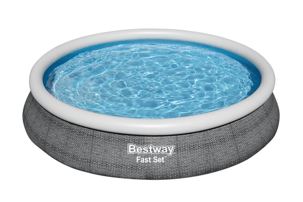 Bestway Fast Set 57313 ovan mark-svimmingpooler Pool med ram Rund 9677 l Grå