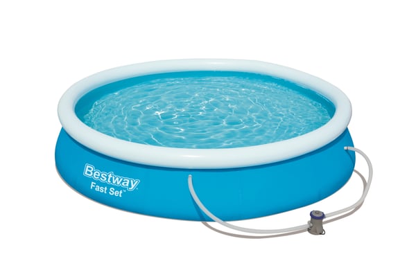 Bestway Fast Set 57274 swimmingpool til over jorden Oppustelig pool Rund 5377 L Blå