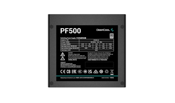DeepCool PF500 virtalähdeyksikkö 500 W 20+4 pin ATX ATX Musta