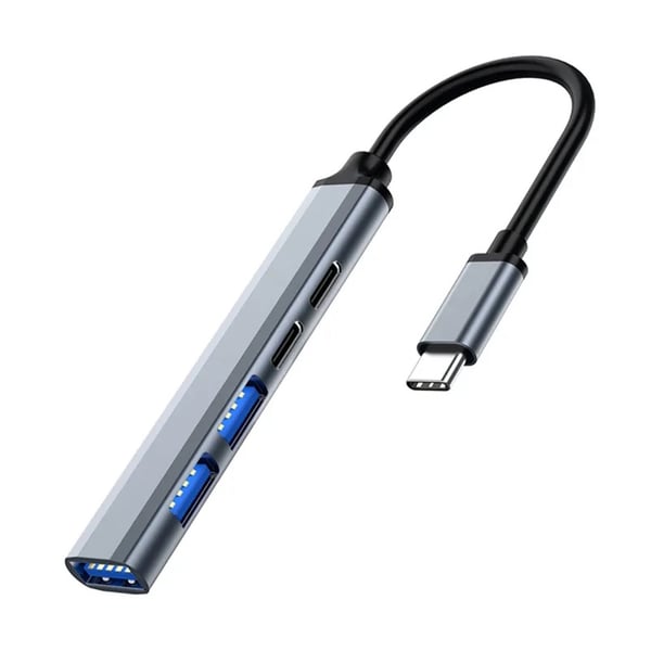 Ewent EW1149 gränssnittshubbar USB 3.2 Gen 1 (3.1 Gen 1) Type-C 5000 Mbit/s Grå, Silver