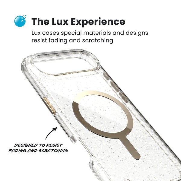 Speck Presidio Lux MagSafe - iPhone Air Cover (Glitter / Guld Metallic)