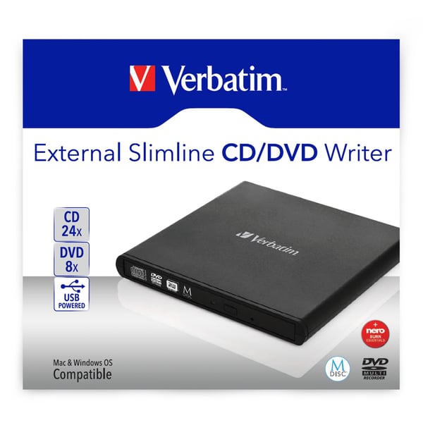 Verbatim Slimline CD/DVD levyasemat DVD-RW Musta