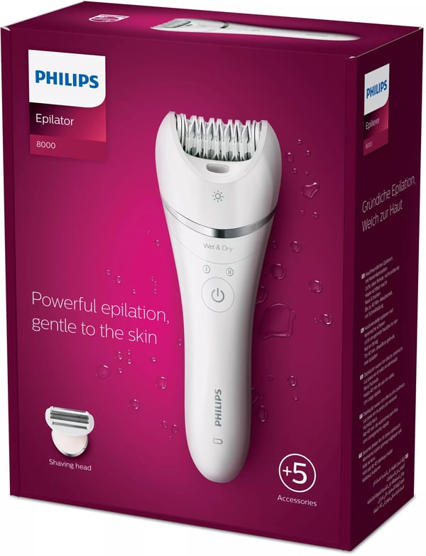 Philips 8000 series Epilator Series 8000 BRE710/00 Epilator för våt- och torrepilering