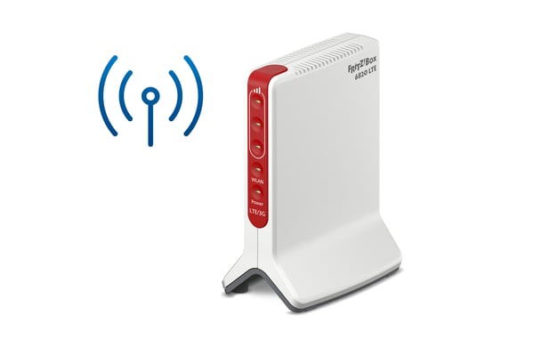 Box FRITZ! 6820 LTE (v3) INT langaton reititin Gigabitti Ethernet Yksi kaista (2,4 GHz) 4G Punainen, Valkoinen