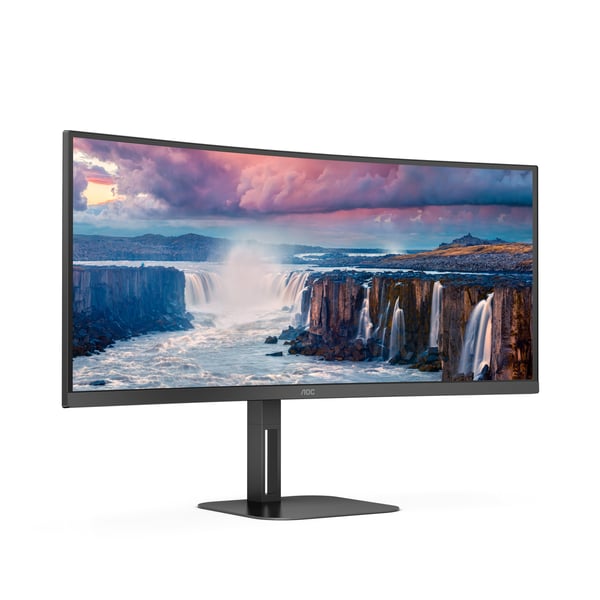 AOC V5 CU34V5C/BK computerskærm 86,4 cm (34") 3440 x 1440 pixel Wide Quad HD LED Sort