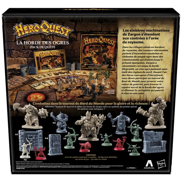 Hasbro Gaming Avalon Hill Heroquest Against the Ogre Horde-uppdragspaket