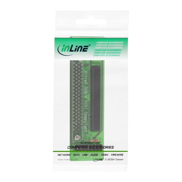 InLine 82680 kabelomvandlare (hane/hona) 80pin 68pin Svart, Grön