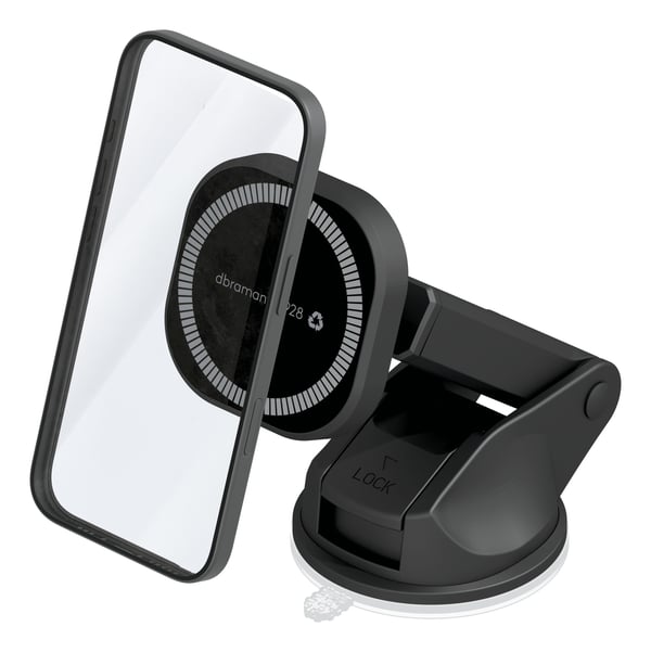 dbramante1928 Car Holder - arm w/ 360 magnet - suction cup - BLK