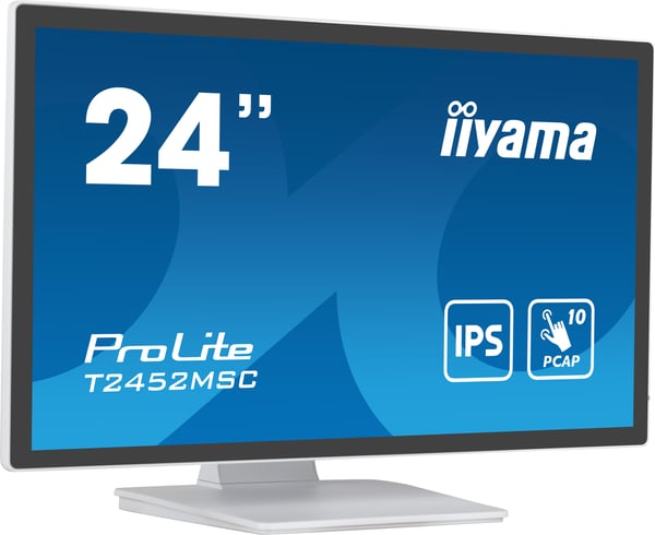 iiyama ProLite T2452MSC-W1 computerskærm 61 cm (24") 1920 x 1080 pixel Fuld HD LCD Berøringsskærm Multibruger Hvid